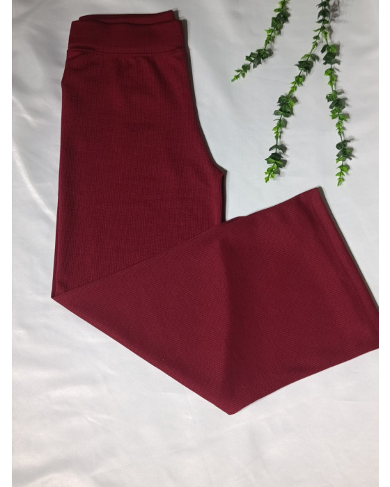 Fitilli Çizgili Ispanyol Paça Yüksek Bel Dayanıklı Tayt Pantalon